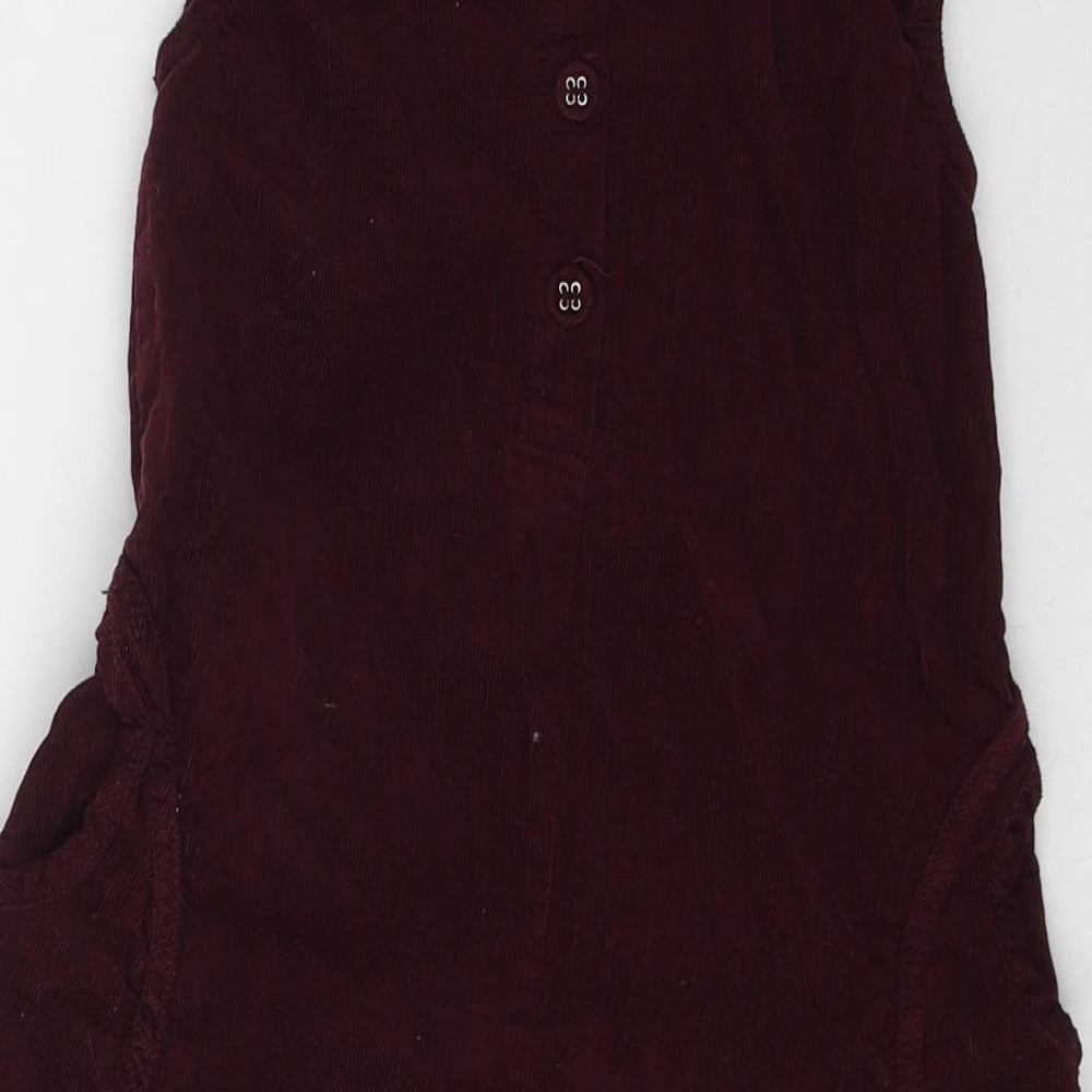 name it Girls Red Cotton A-Line Size 7 Years Round Neck Button