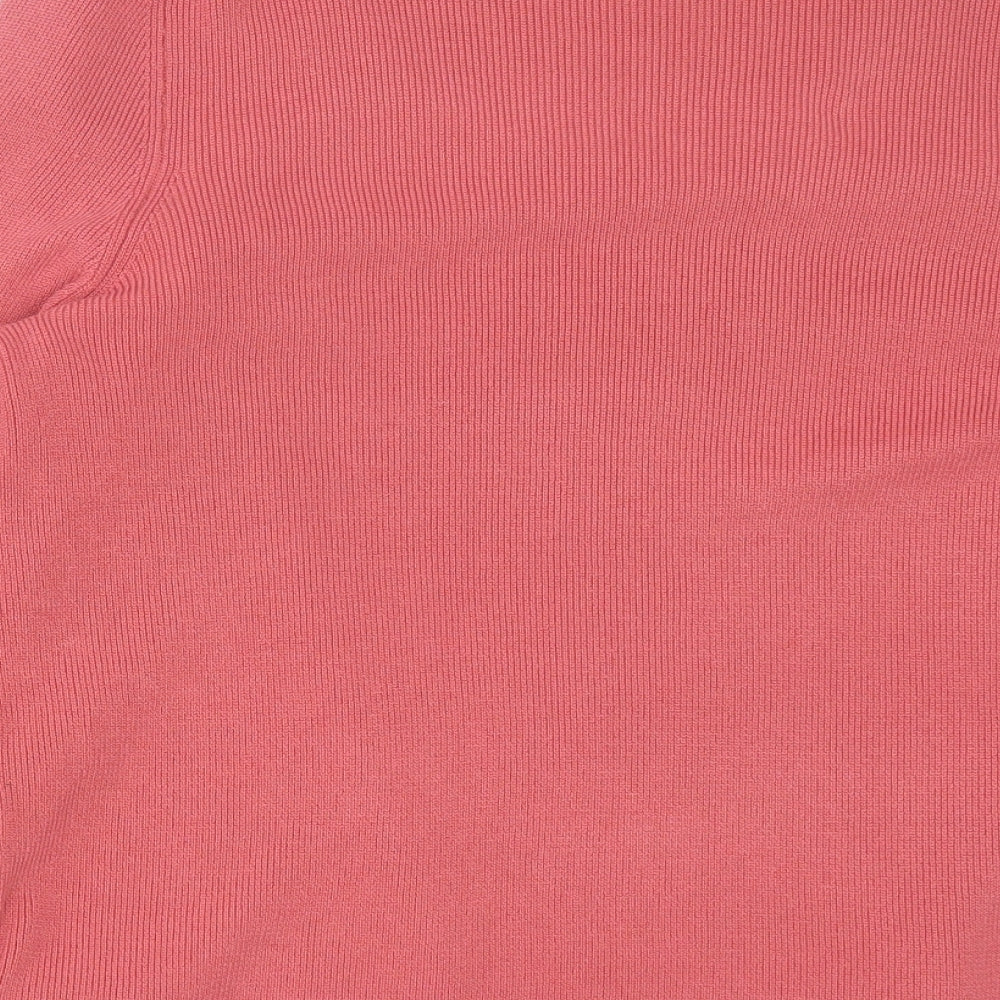 Marks and Spencer Womens Pink Scoop Neck Viscose Pullover Jumper Size 14