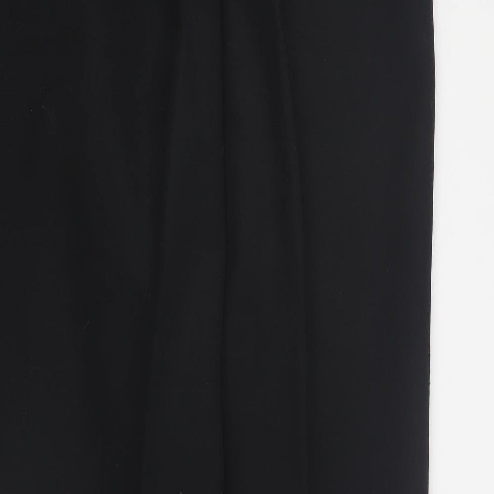 Slimma Womens Black Polyester Carrot Trousers Size 20 L31 in Regular Zip