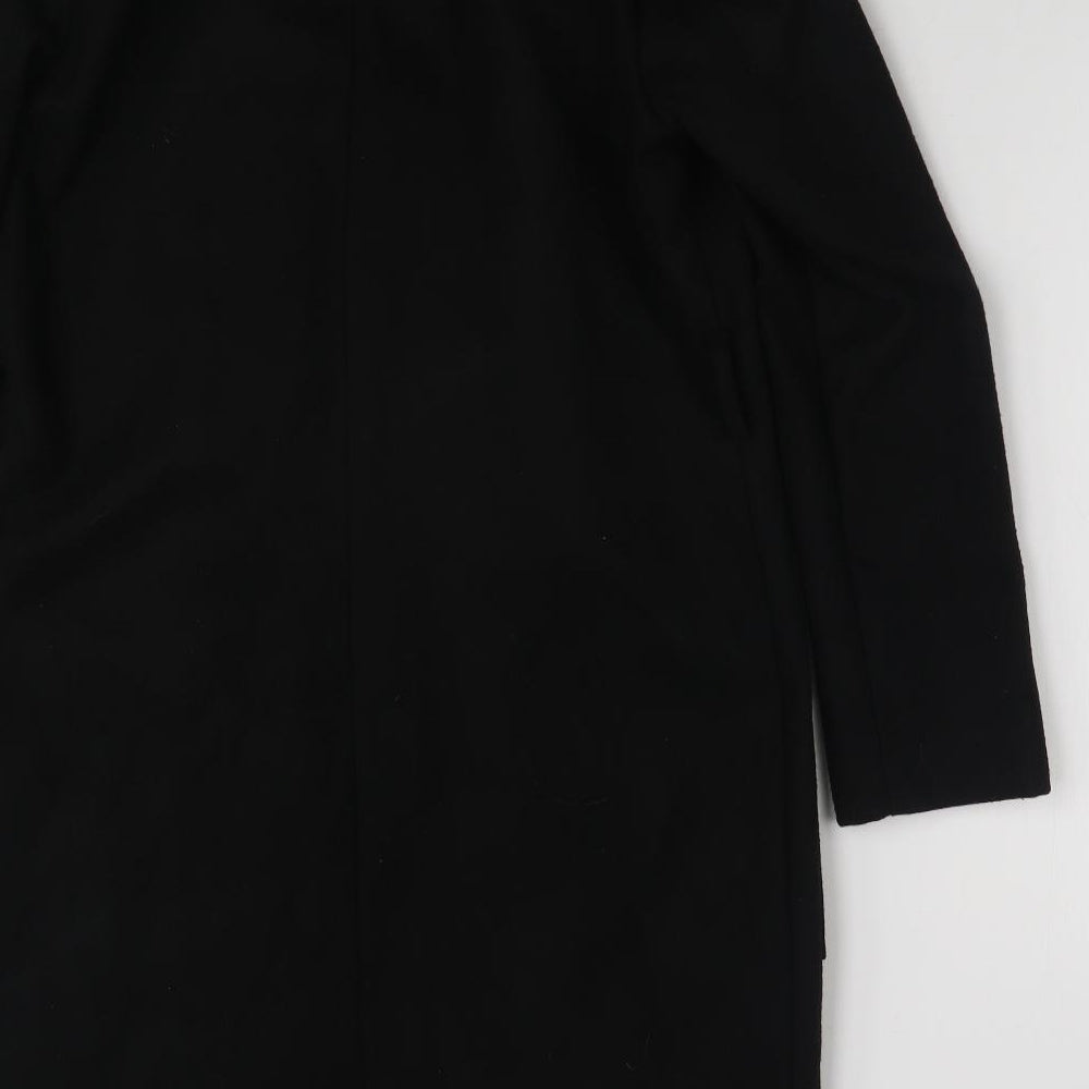 Peacocks Womens Black Overcoat Coat Size 10 Tie
