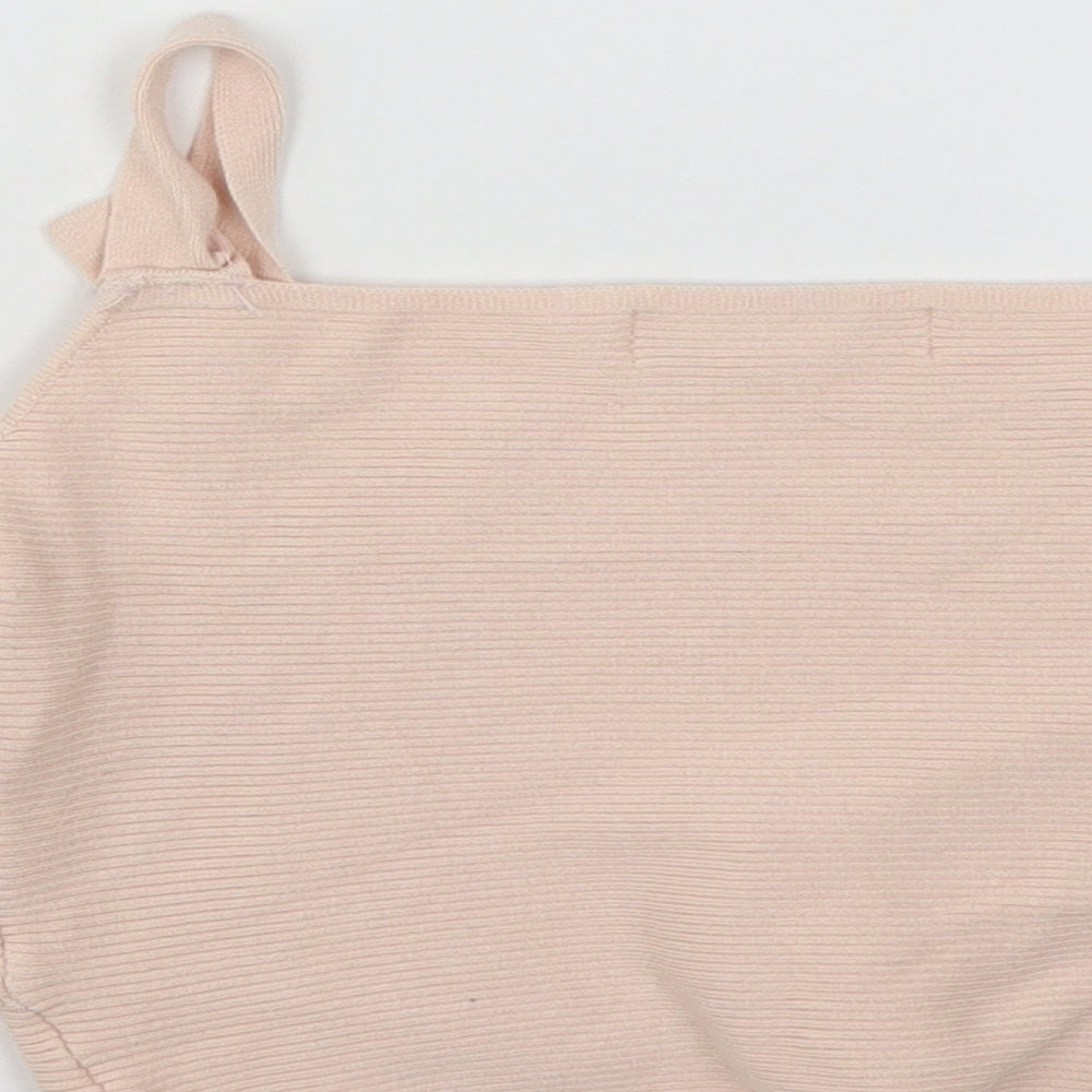 Lipsy Womens Pink Viscose Cropped Tank Size 10 V-Neck
