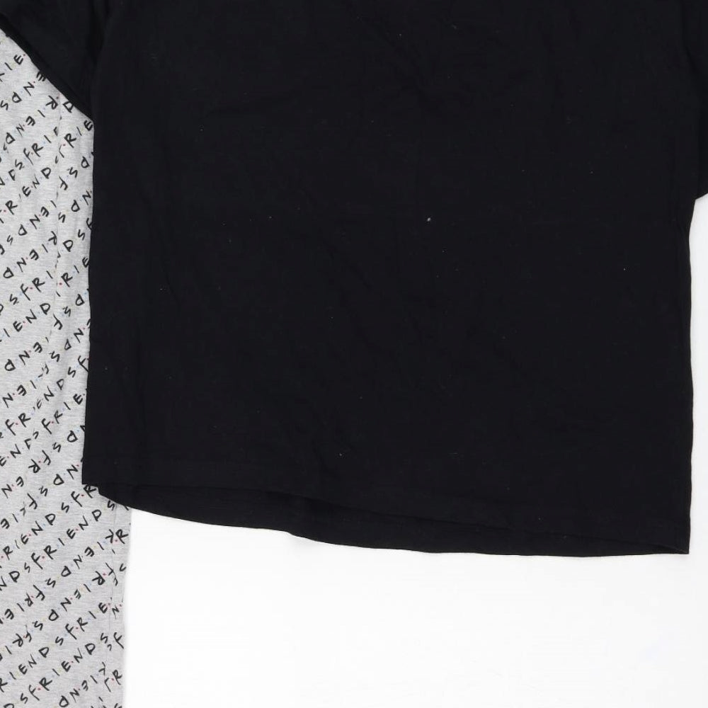 New Look Womens Black Solid Cotton Top Pyjama Set Size S - Friends