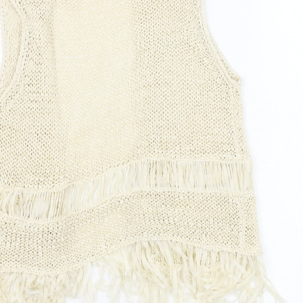 Sophie Girls Ivory Square Neck Acetate Cardigan Jumper Size 10-11 Years