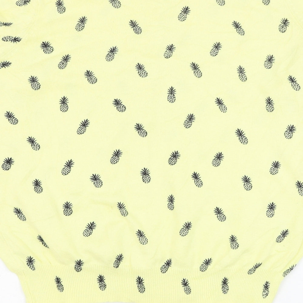 Atmosphere Womens Yellow Round Neck Cotton Cardigan Jumper Size 12 - Pineapple