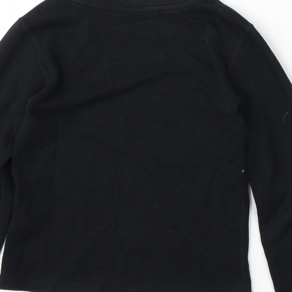 Marks and Spencer Girls Black Cotton Pullover Sweatshirt Size 7-8 Years
