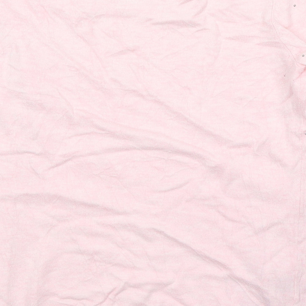 CC Womens Pink Round Neck Cotton Pullover Jumper Size S