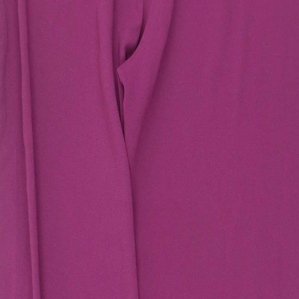 Style Womens Purple Polyester Trousers Size 16 L29 in Regular