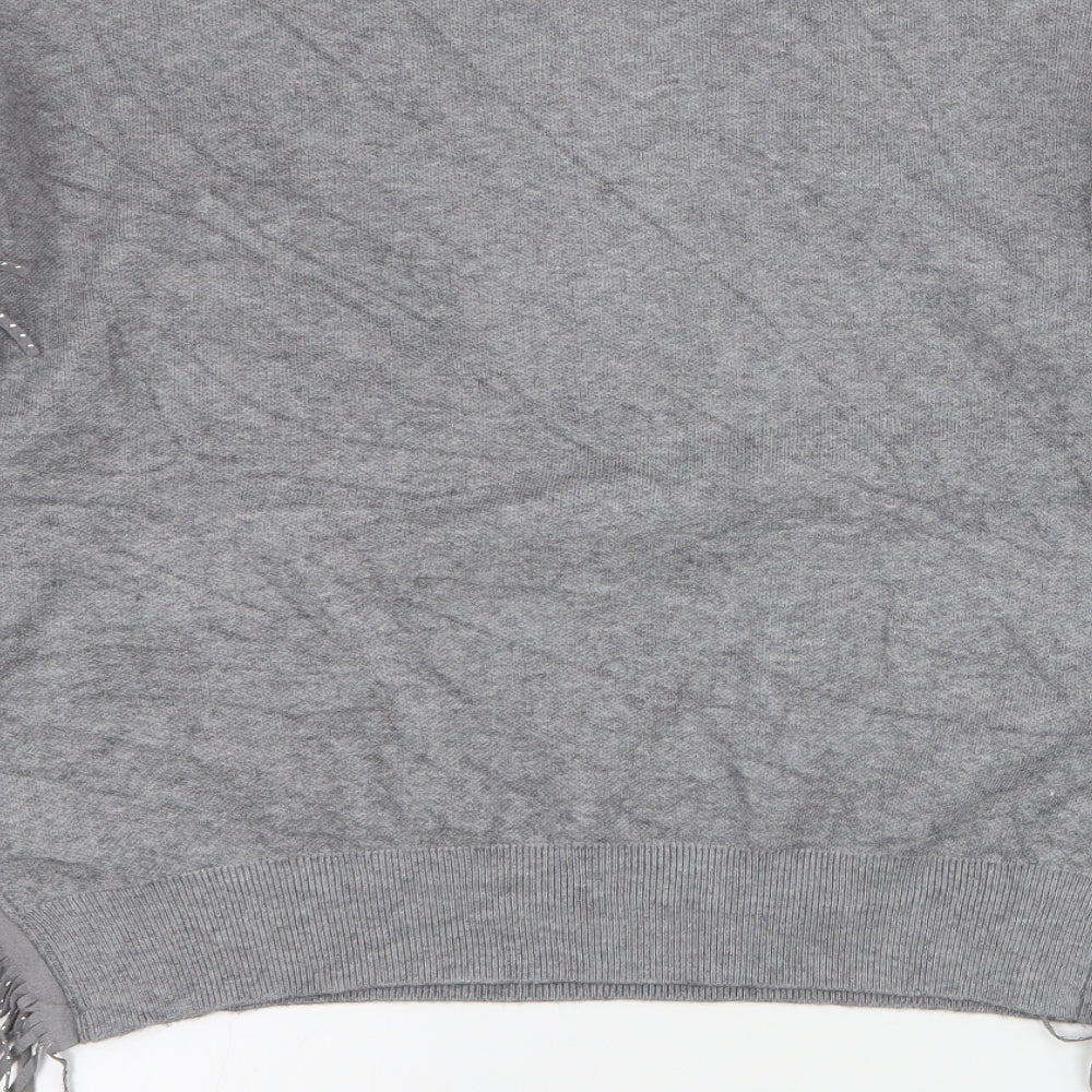Cameo Rose Womens Grey Round Neck Polyamide Pullover Jumper Size S