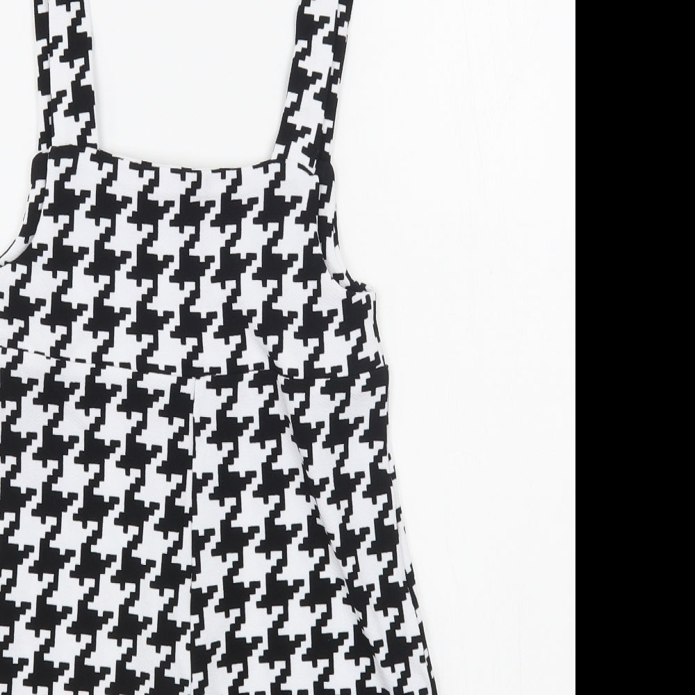 SheIn Womens Black Houndstooth Polyester Playsuit One-Piece Size XS Pullover