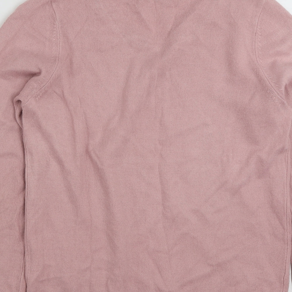 Marks and Spencer Womens Pink Crew Neck Acrylic Pullover Jumper Size 10