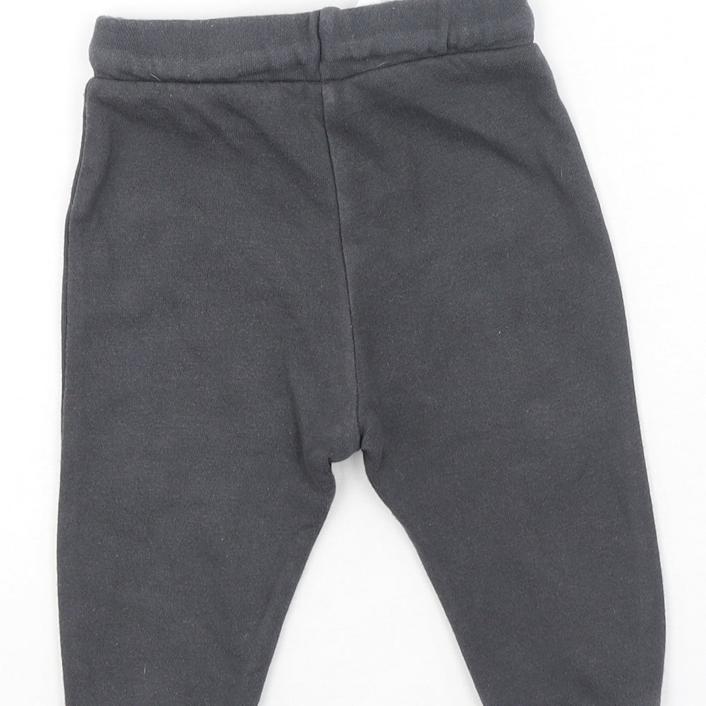 F&F Baby Grey Cotton Jogger Trousers Size 6-9 Months