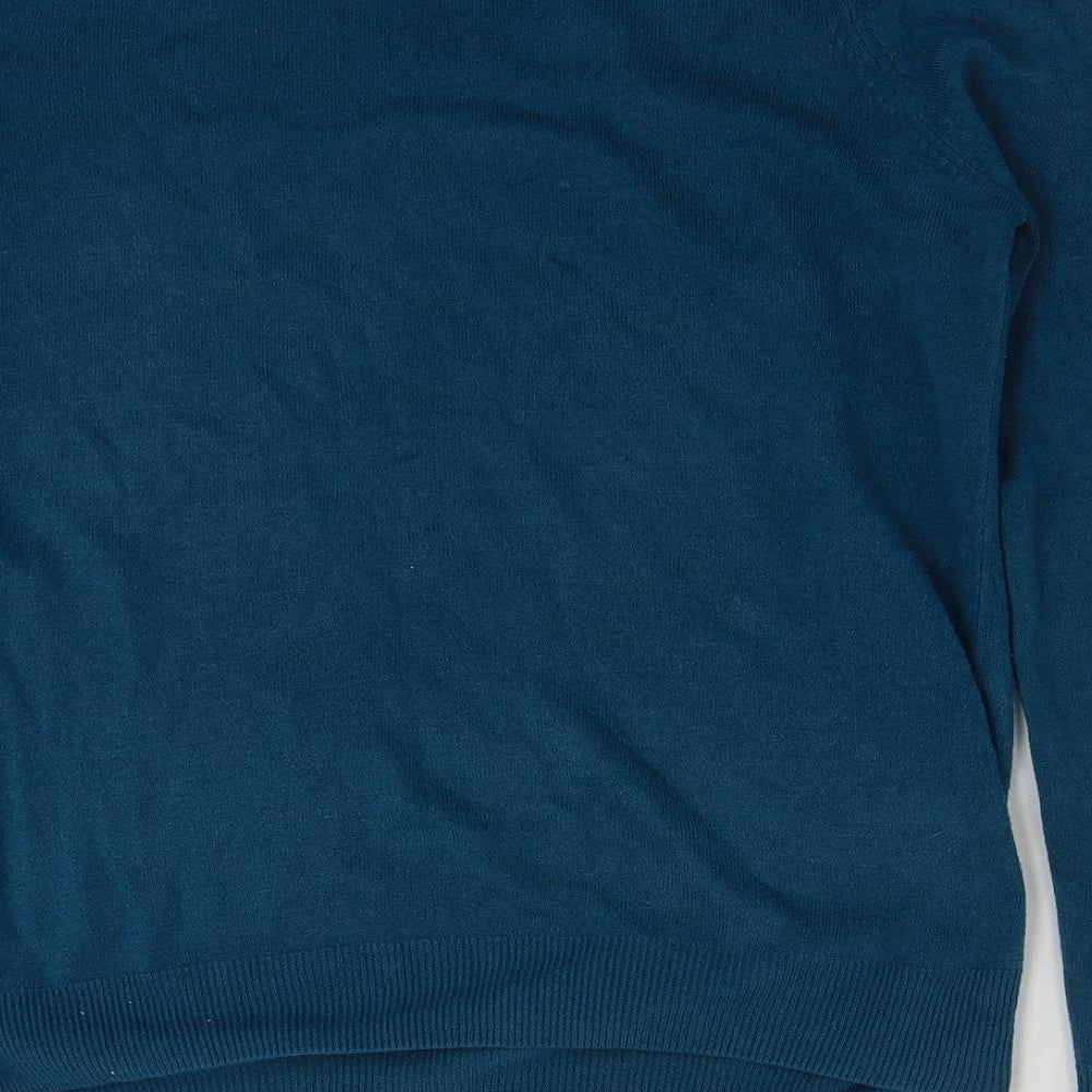 Marks and Spencer Womens Blue Crew Neck Acrylic Pullover Jumper Size 12