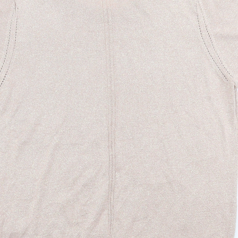 Classic Womens Pink Modal Basic T-Shirt Size 14 Crew Neck