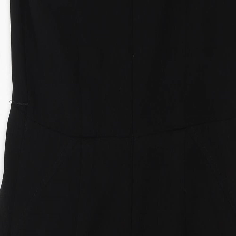 Papaya Womens Black Polyester Pencil Dress Size 8 Round Neck Zip