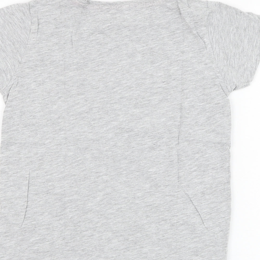 Pep&co Girls Grey Cotton Basic T-Shirt Size 8-9 Years Round Neck Pullover - Queen of sass