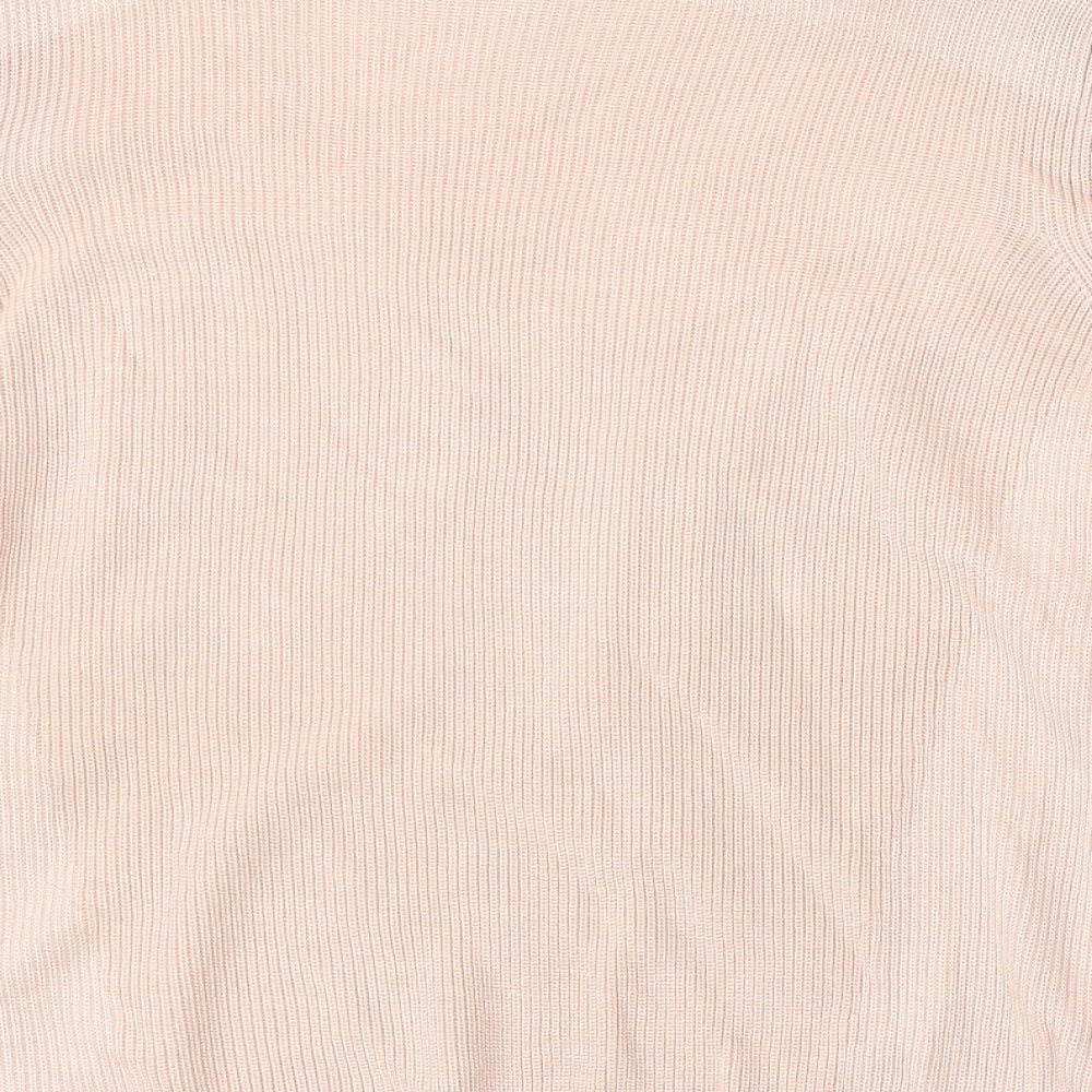 Marks and Spencer Womens Pink Round Neck Acrylic Cardigan Jumper Size 12