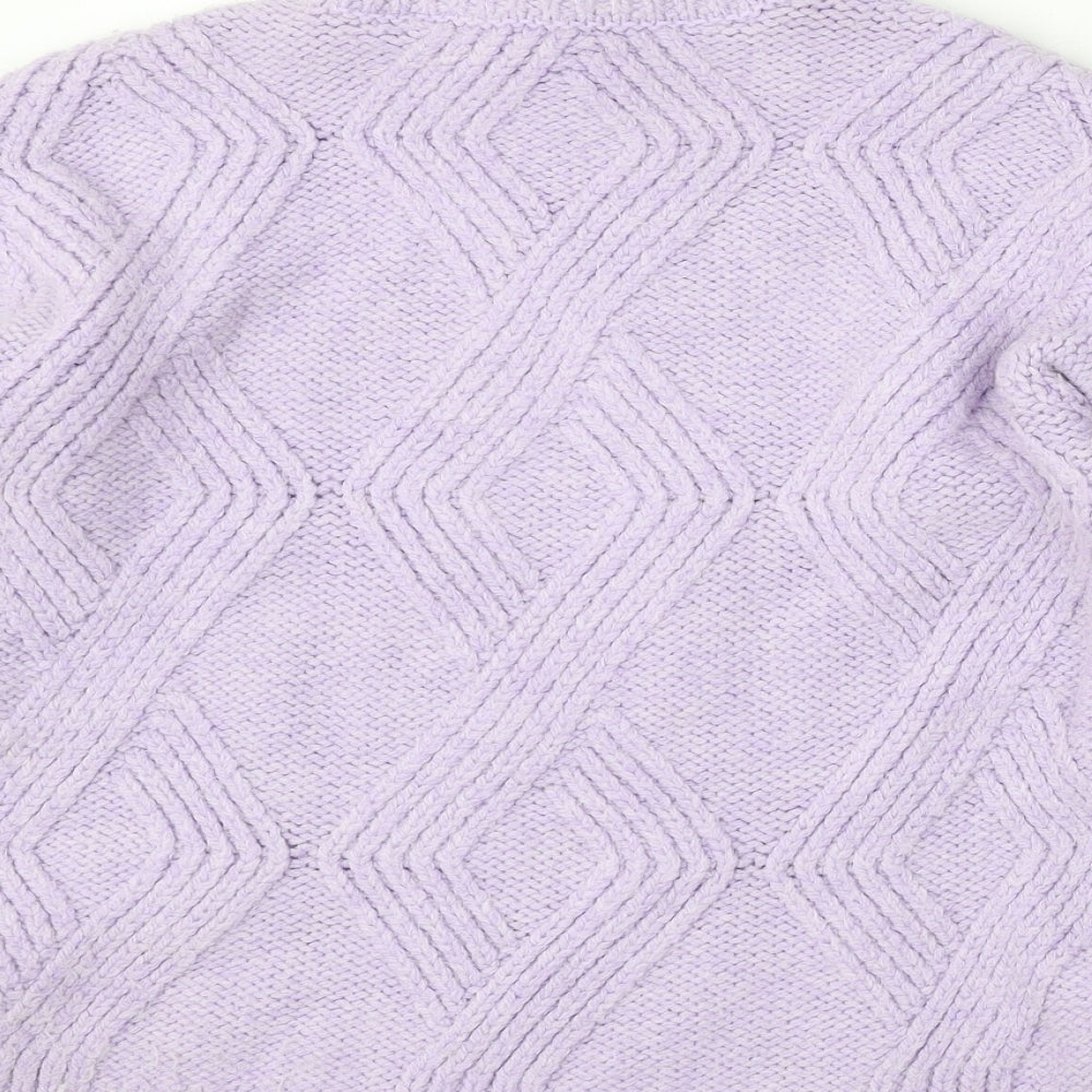 Marks and Spencer Womens Purple Round Neck Acrylic Pullover Jumper Size XS