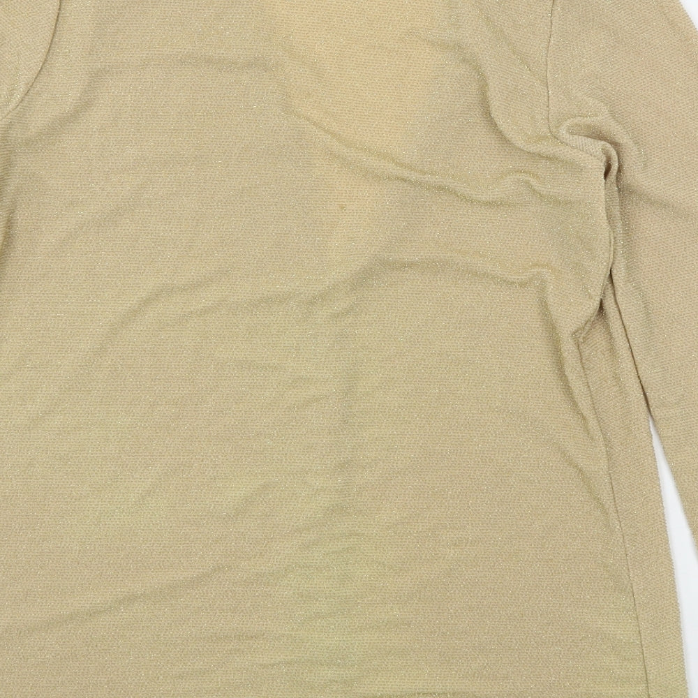 Bonmarché Womens Beige V-Neck Nylon Cardigan Jumper Size S