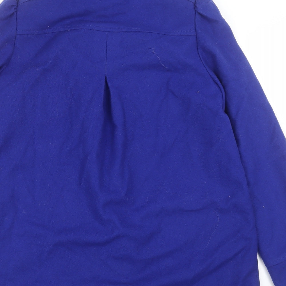 French Connection Womens Blue Jacket Coat Size 6 Button
