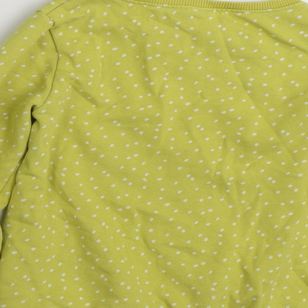 NEXT Girls Yellow Polka Dot Cotton Pullover Sweatshirt Size 8 Years Pullover