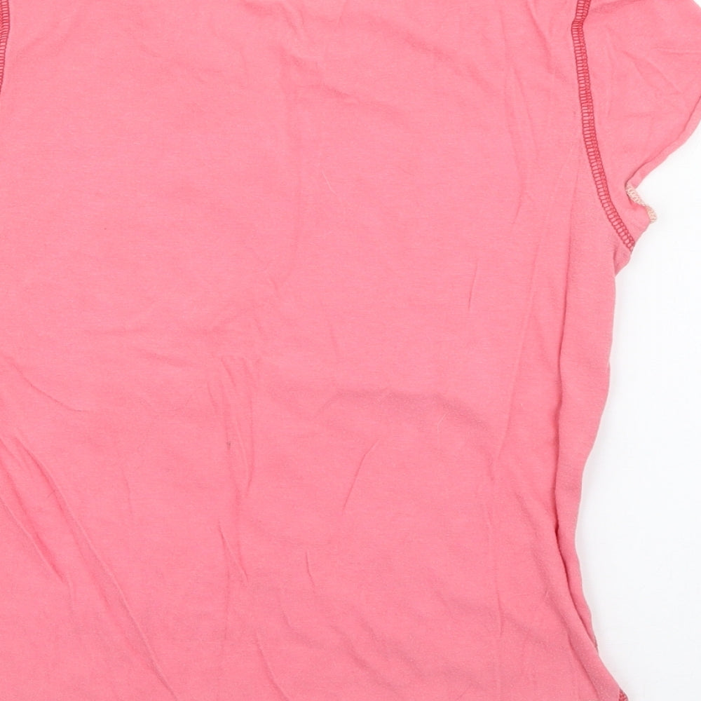 Abercrombie & Fitch Womens Pink Cotton Basic T-Shirt Size M V-Neck