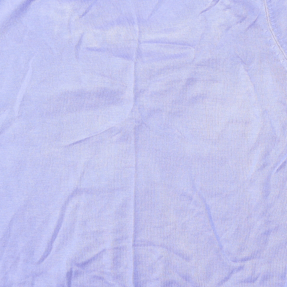 Preworn Womens Purple Round Neck Acrylic Pullover Jumper Size L