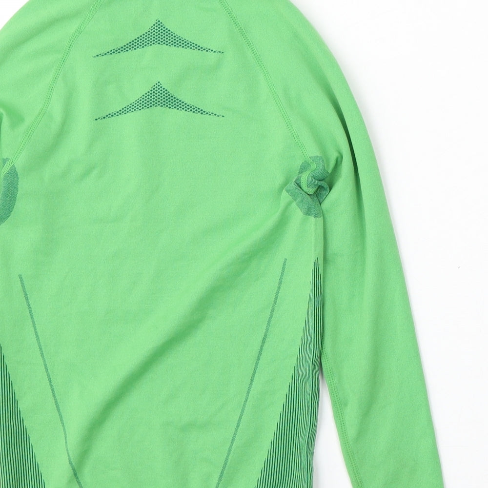Preworn Girls Green Polyester Basic T-Shirt Size 7-8 Years Round Neck