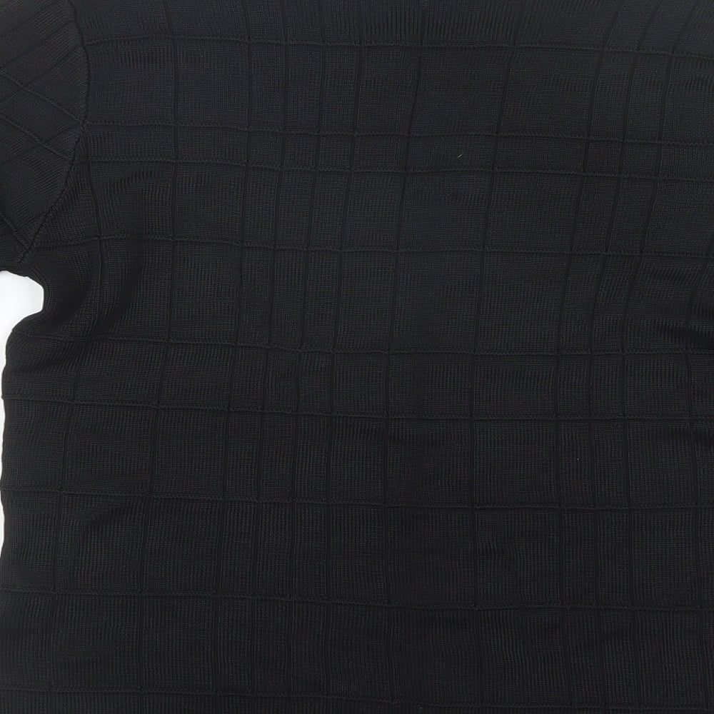 Marks and Spencer Womens Black Boat Neck Viscose Pullover Jumper Size 14