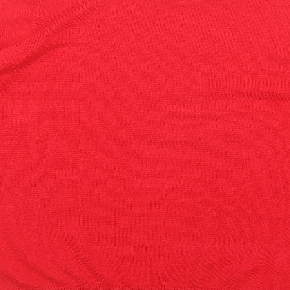 ESMARA Womens Red Crew Neck Acrylic Pullover Jumper Size 14 - Let It Snow