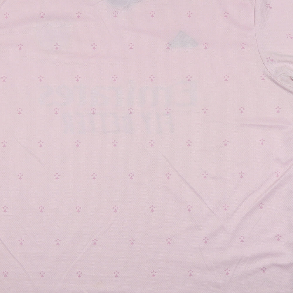 adidas Mens Pink Polyester T-Shirt Size 4XL Round Neck - Arsenal