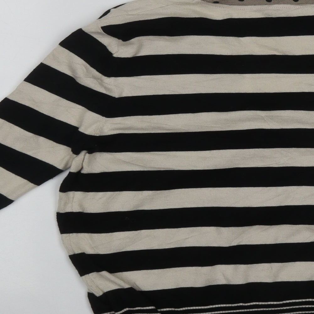 Gerry Weber Womens Multicoloured V-Neck Striped Acrylic Cardigan Jumper Size S