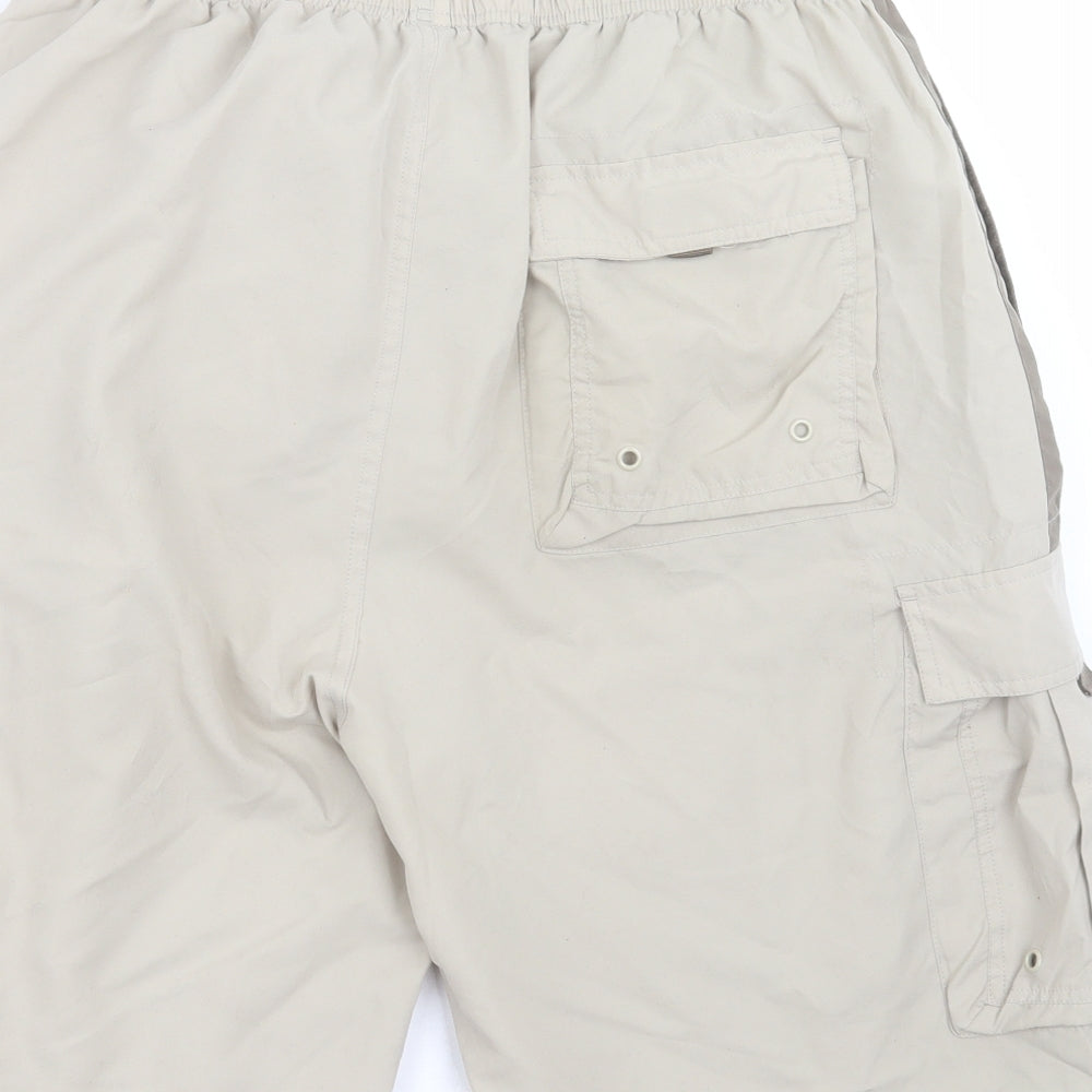 Cherokee Mens Green Polyester Cargo Shorts Size L L10 in Regular Tie