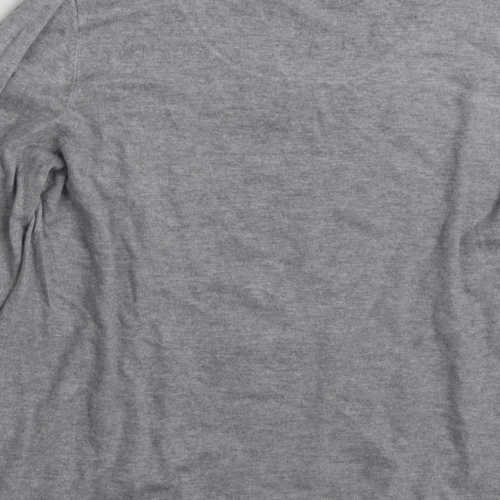 Marks and Spencer Womens Grey Crew Neck Acrylic Pullover Jumper Size M - Love Heart
