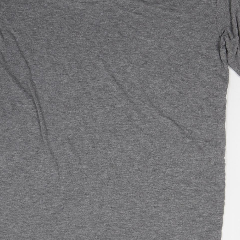 NEXT Womens Grey Cotton Basic T-Shirt Size 12 Round Neck