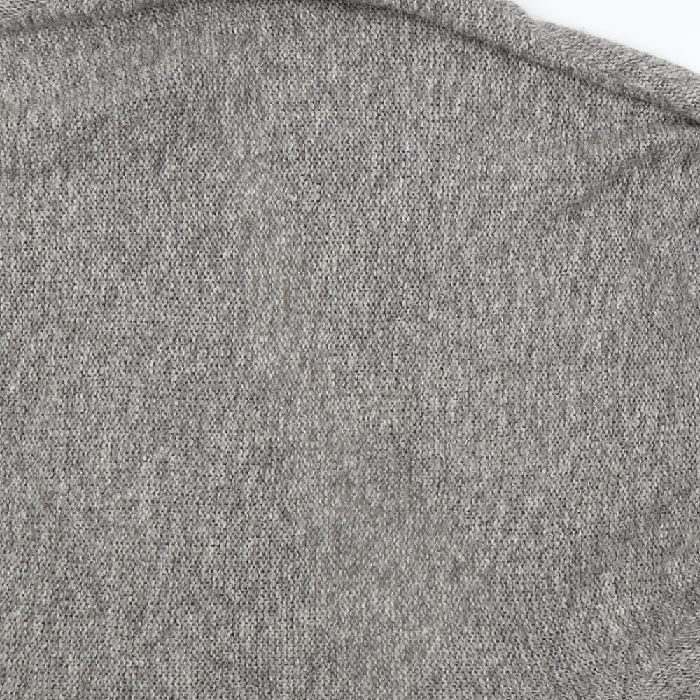 South Womens Grey V-Neck Acrylic Cardigan Jumper Size 18