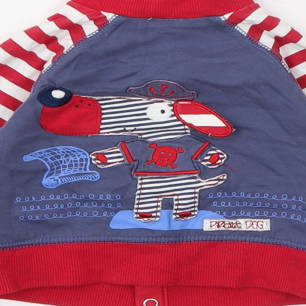 Zip Zap Baby Red Striped Jacket Size 3-6 Months Snap
