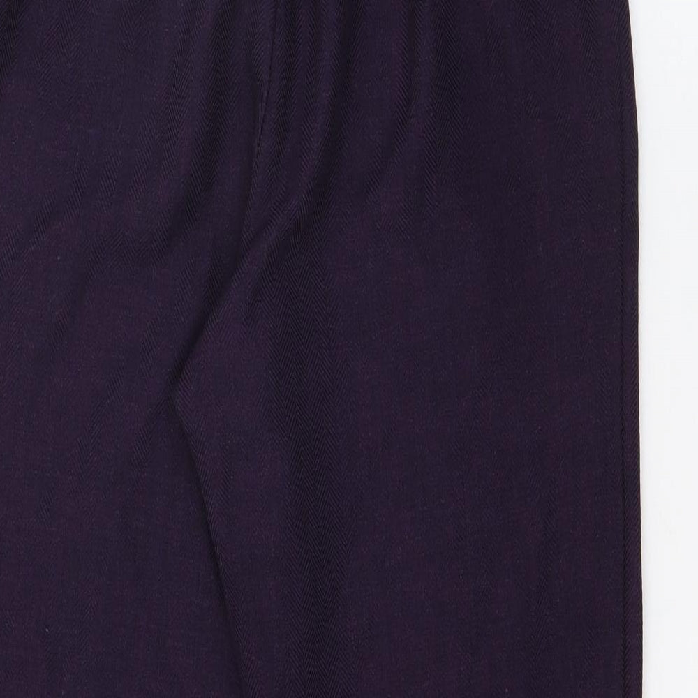 Marks and Spencer Womens Purple Polyester Trousers Size 10 L24 in Regular