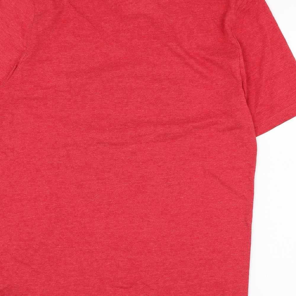 F&F Mens Red Polyester T-Shirt Size S Round Neck - Volkswagen Camper Van, Christmas