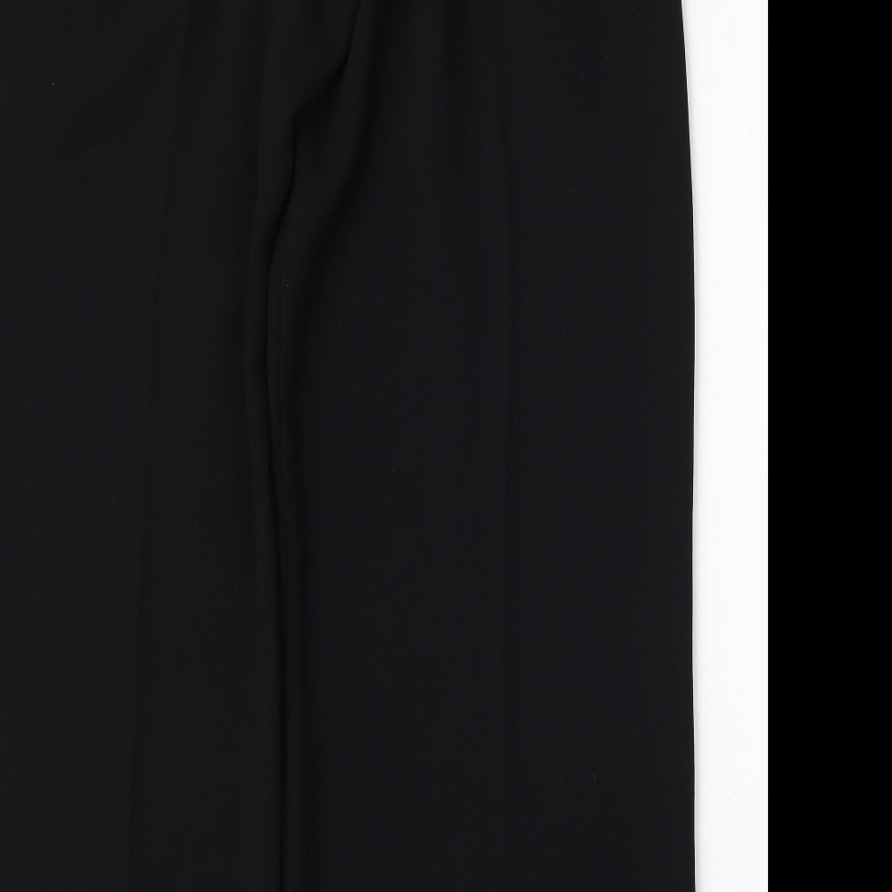 Mango Womens Black Polyester Trousers Size 8 L31 in Regular Hook & Loop