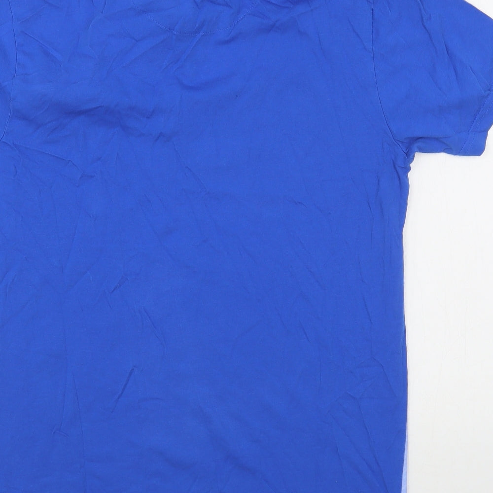 Swade Mens Blue Cotton Polo Size M Collared Pullover