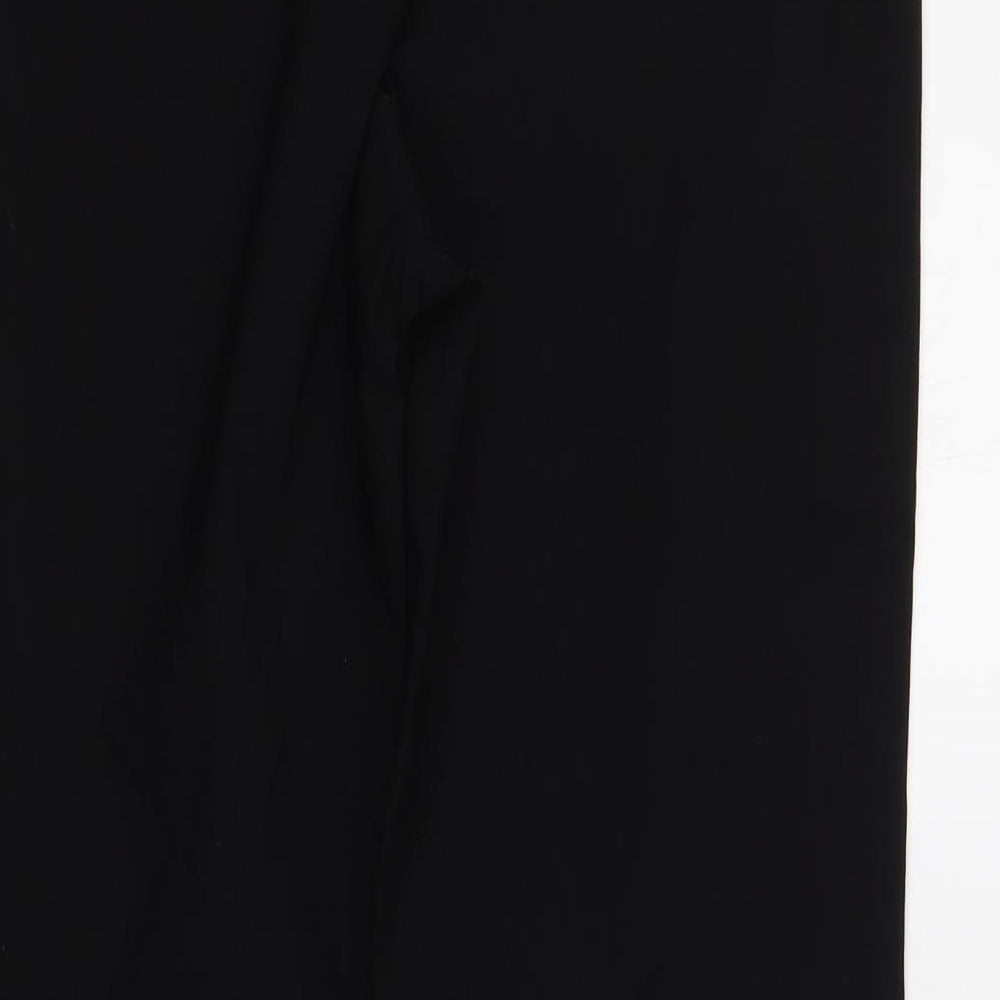 Papaya Womens Black Polyester Trousers Size 12 L28 in Regular Zip