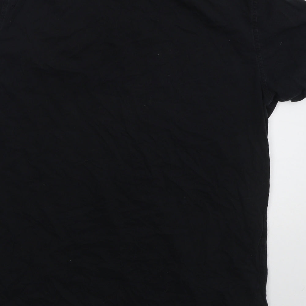 Firetrap Mens Black Cotton T-Shirt Size L V-Neck