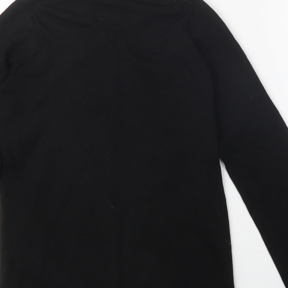Uniqlo Boys Black Wool Basic Casual Size S Crew Neck