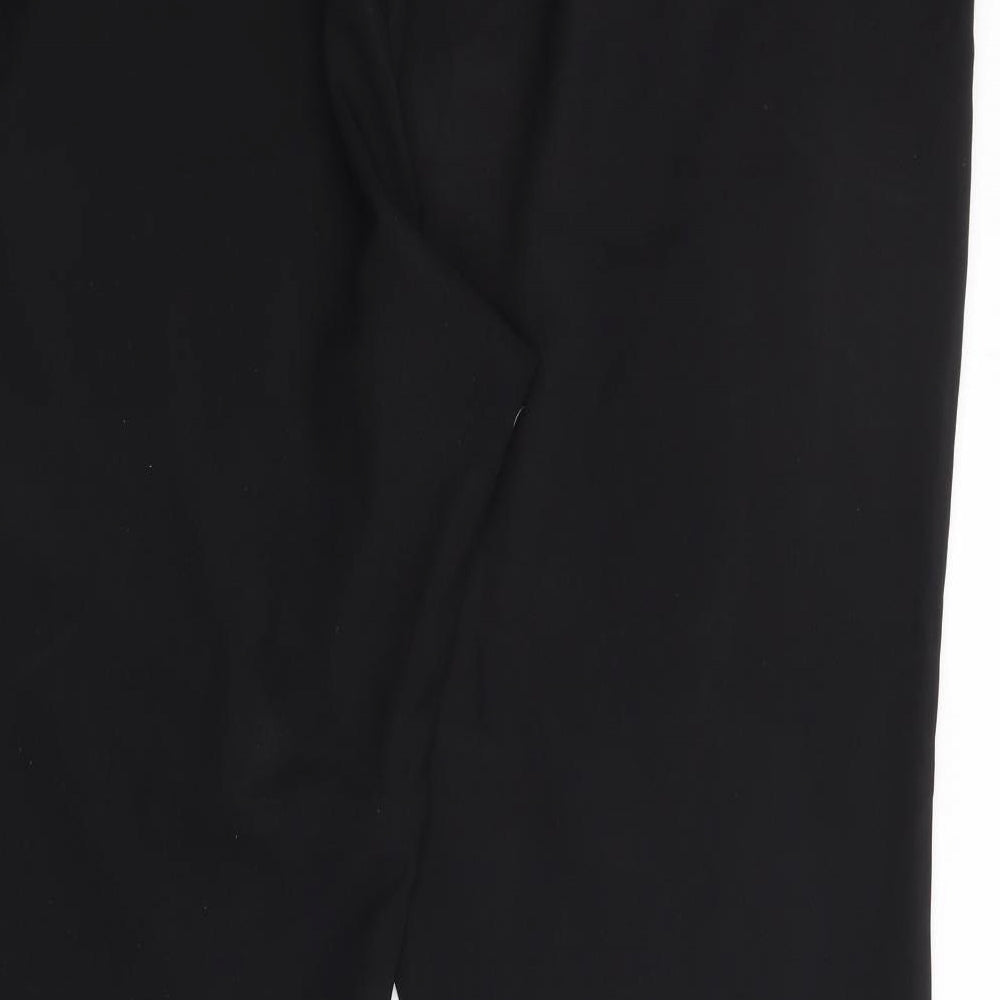 Papaya Womens Black Polyester Trousers Size 12 L27 in Regular