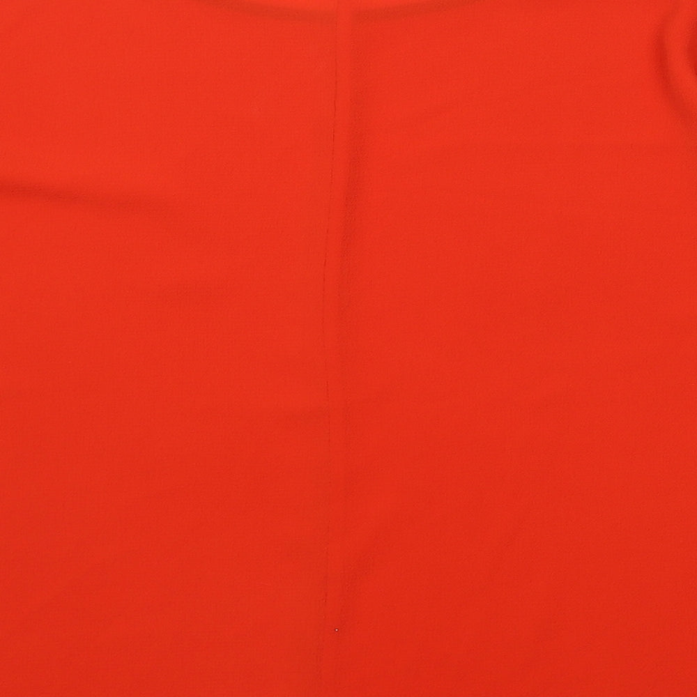 Marks and Spencer Womens Red Polyester T-Shirt Size 12 Round Neck