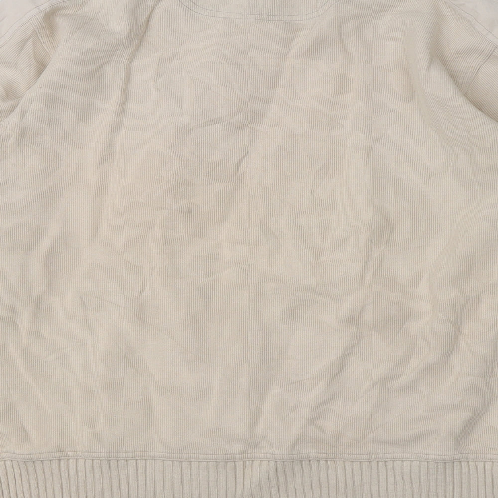 BHS Mens Beige Round Neck Cotton Pullover Jumper Size M