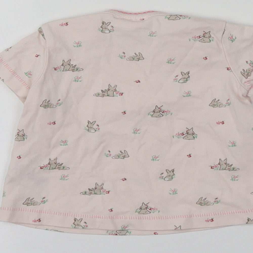 NEXT Pink 100% Cotton Basic T-Shirt Size 0-3 Months Round Neck
