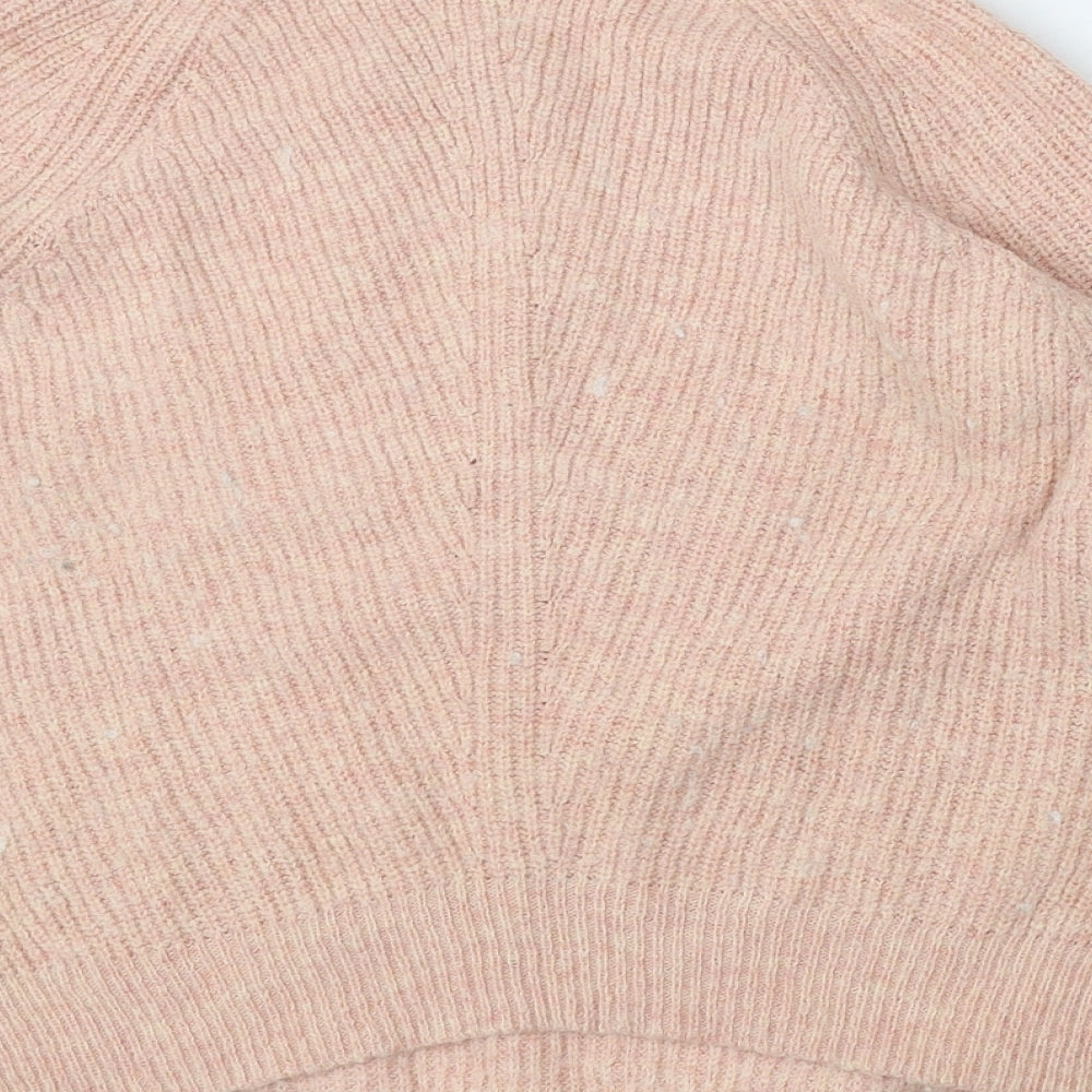 Marks and Spencer Womens Pink Round Neck Polyamide Pullover Jumper Size S
