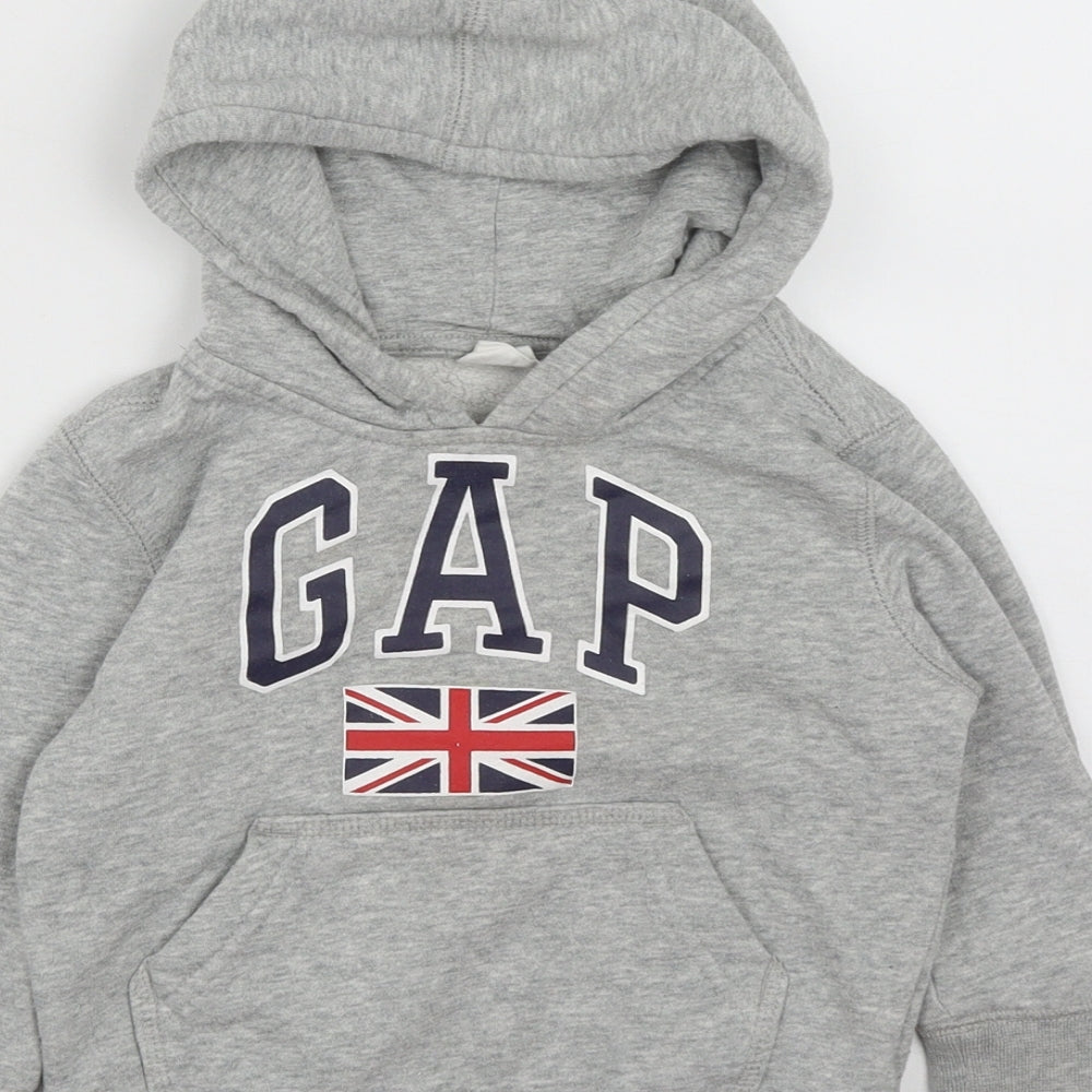 Gap Boys Grey Cotton Pullover Hoodie Size 2 Years