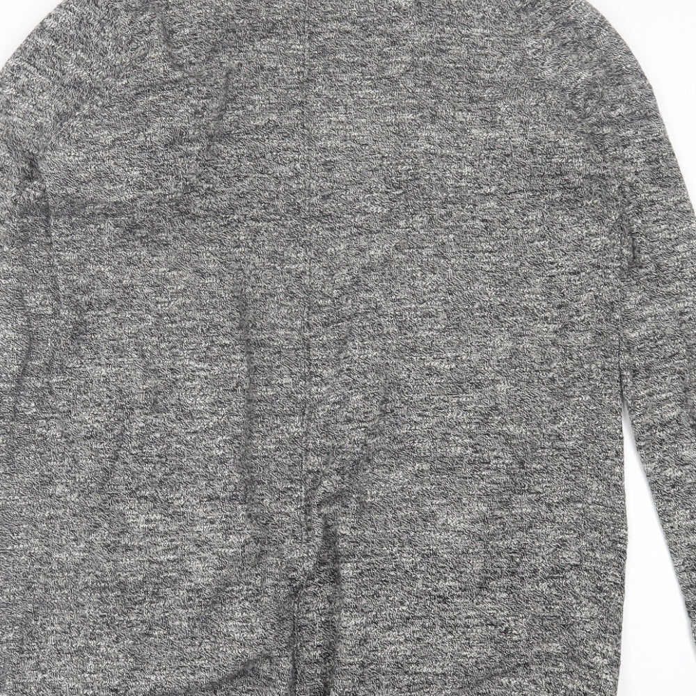 New Look Womens Grey V-Neck Cotton Cardigan Jumper Size 8